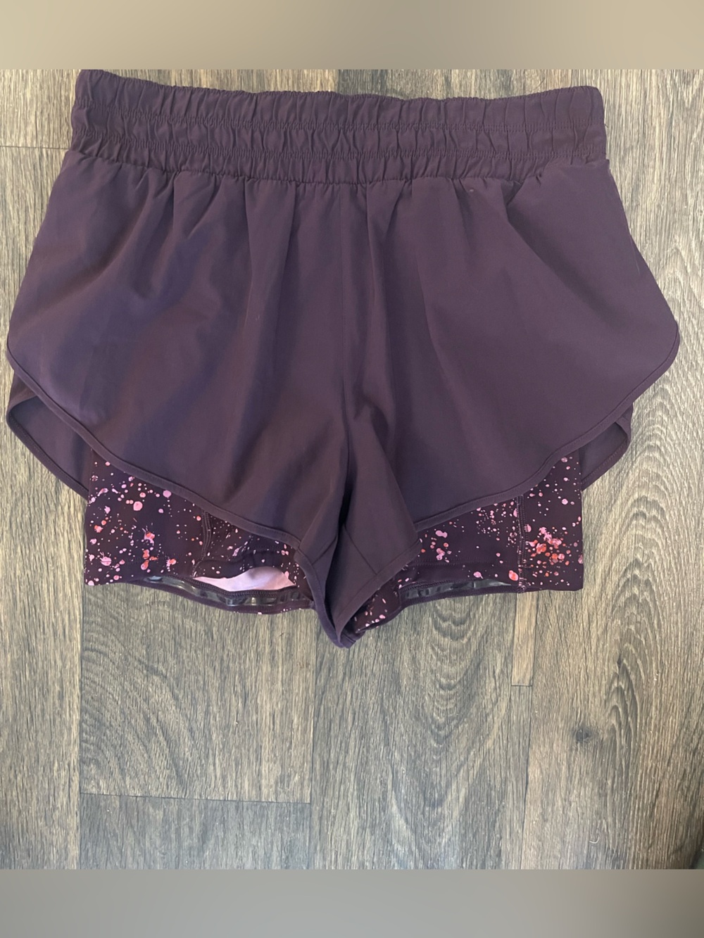 Athleta Hiit It 2 In 1 Printed Running Shorts